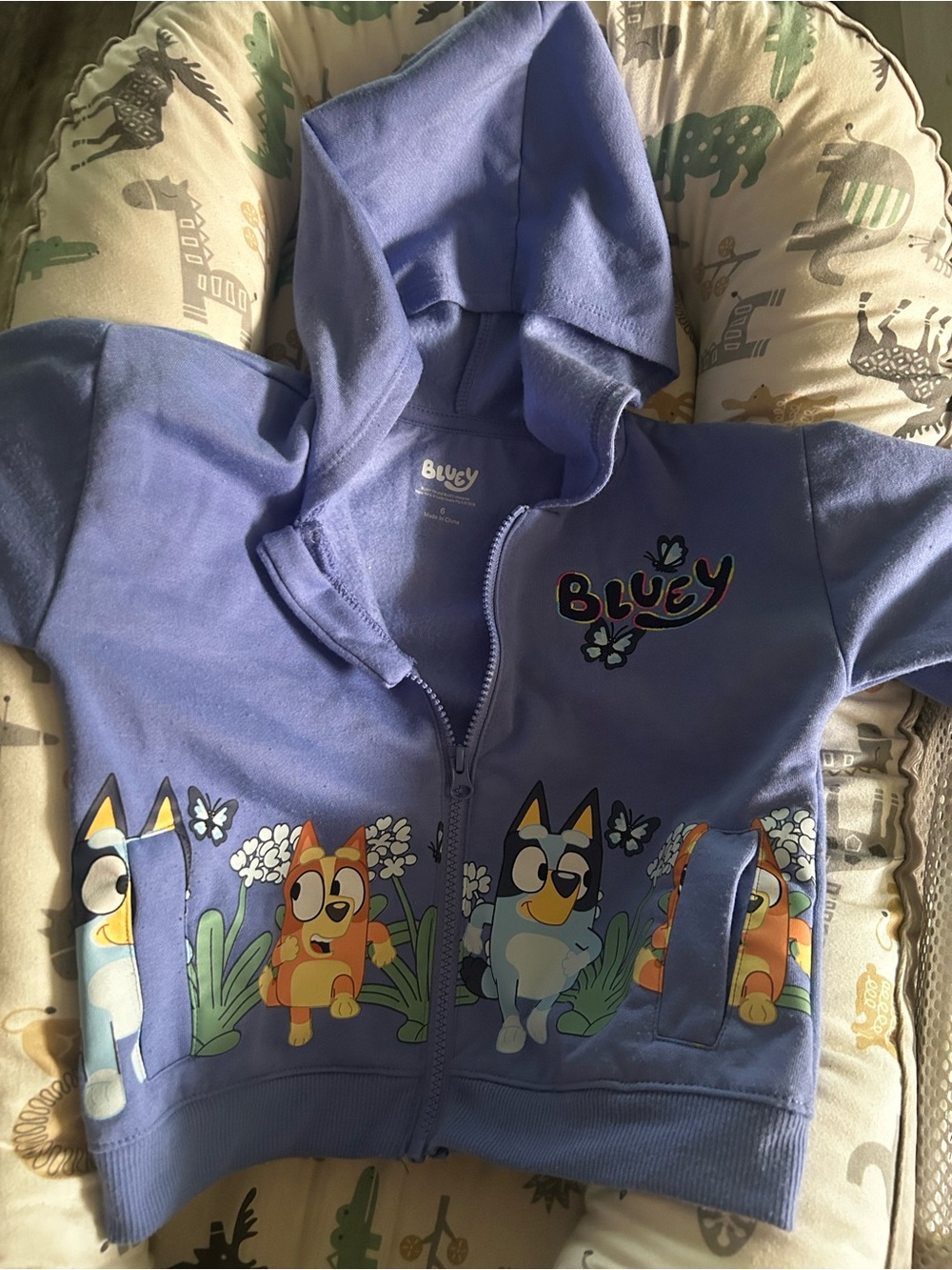 Lucy Lavender Bluey Character Zip-Up Hoodie